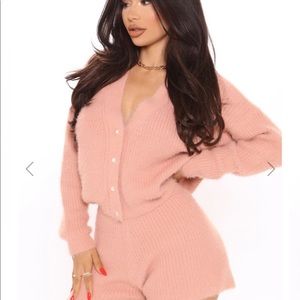 Fashion nova “the last time cardigan short” set